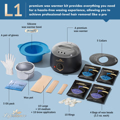 Lifestance silicone liner bowl enables easy wax removal and cleanup after sessions.
