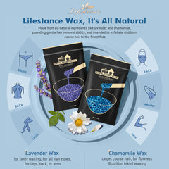 Lifestance wax beads 4-pack for gentle lavender wax and smooth results.