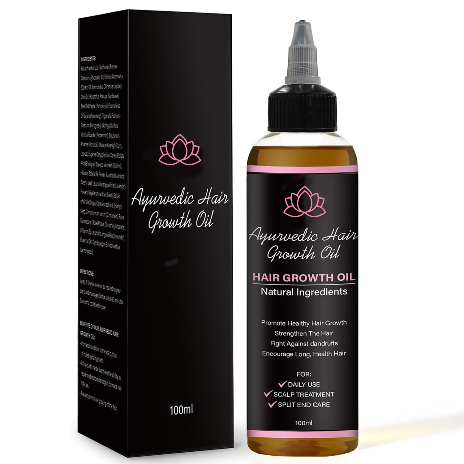 Lifewitqueenp hair oil bottle close-up highlights lightweight scalp nourishment