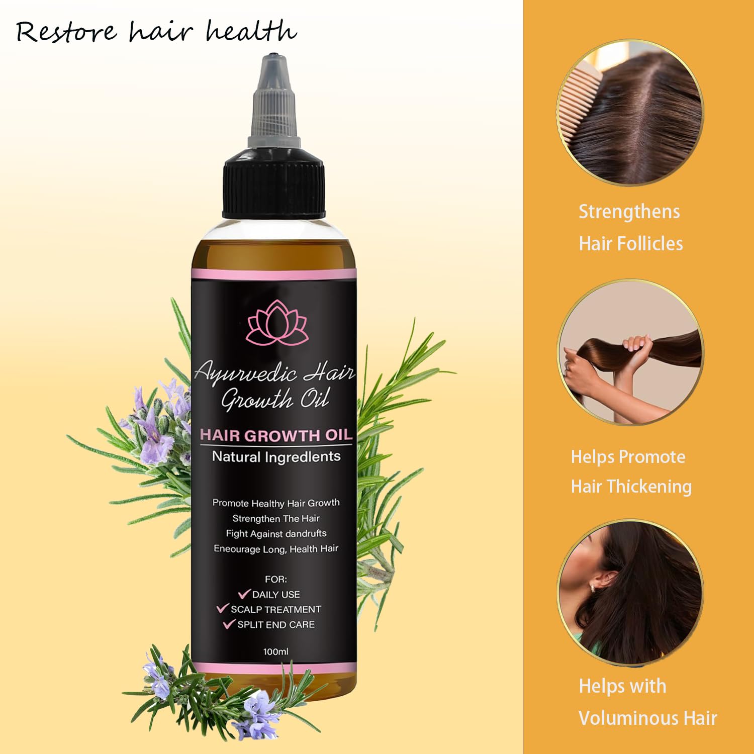Lifewitqueenp oil massaged into the scalp demonstrates easy application