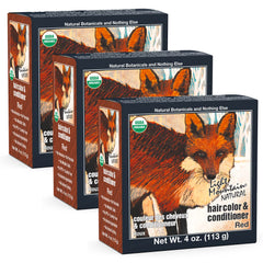 Light Mountain Henna Hair Color Pack3 front view for chemical-free, semi-permanent color.