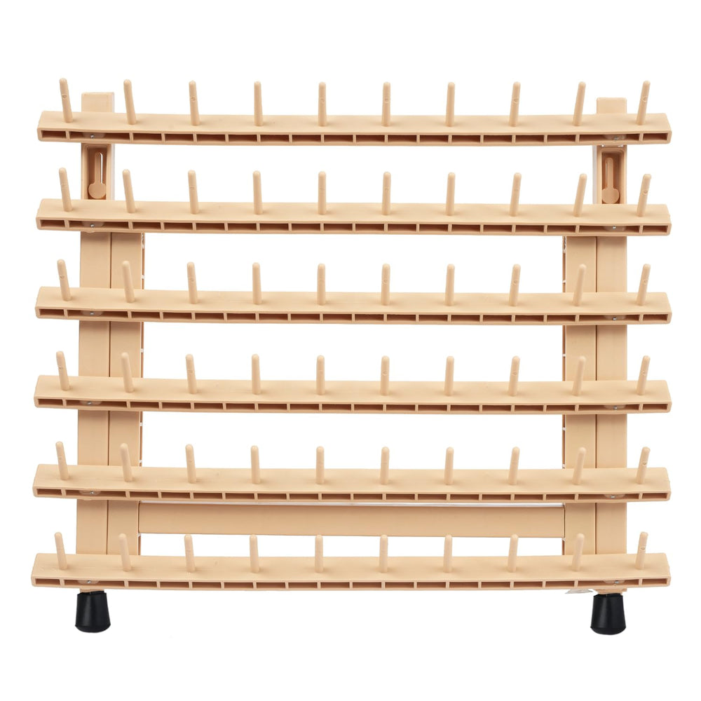 Lightmay durable plastic braiding rack with natural finish.