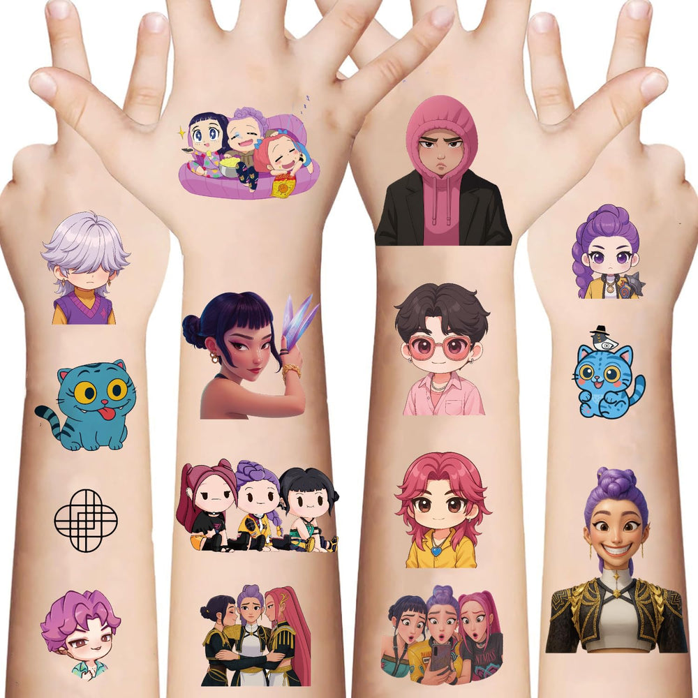 LightningStickers demon movie hunters tattoos collection features kid-friendly designs for parties