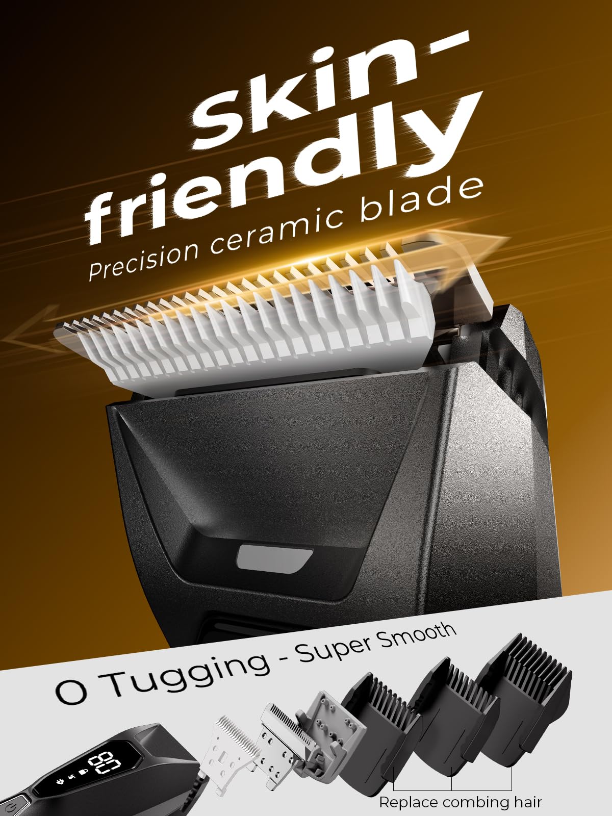 Lijecozy body trimmer ceramic blade for smooth, comfortable shaving