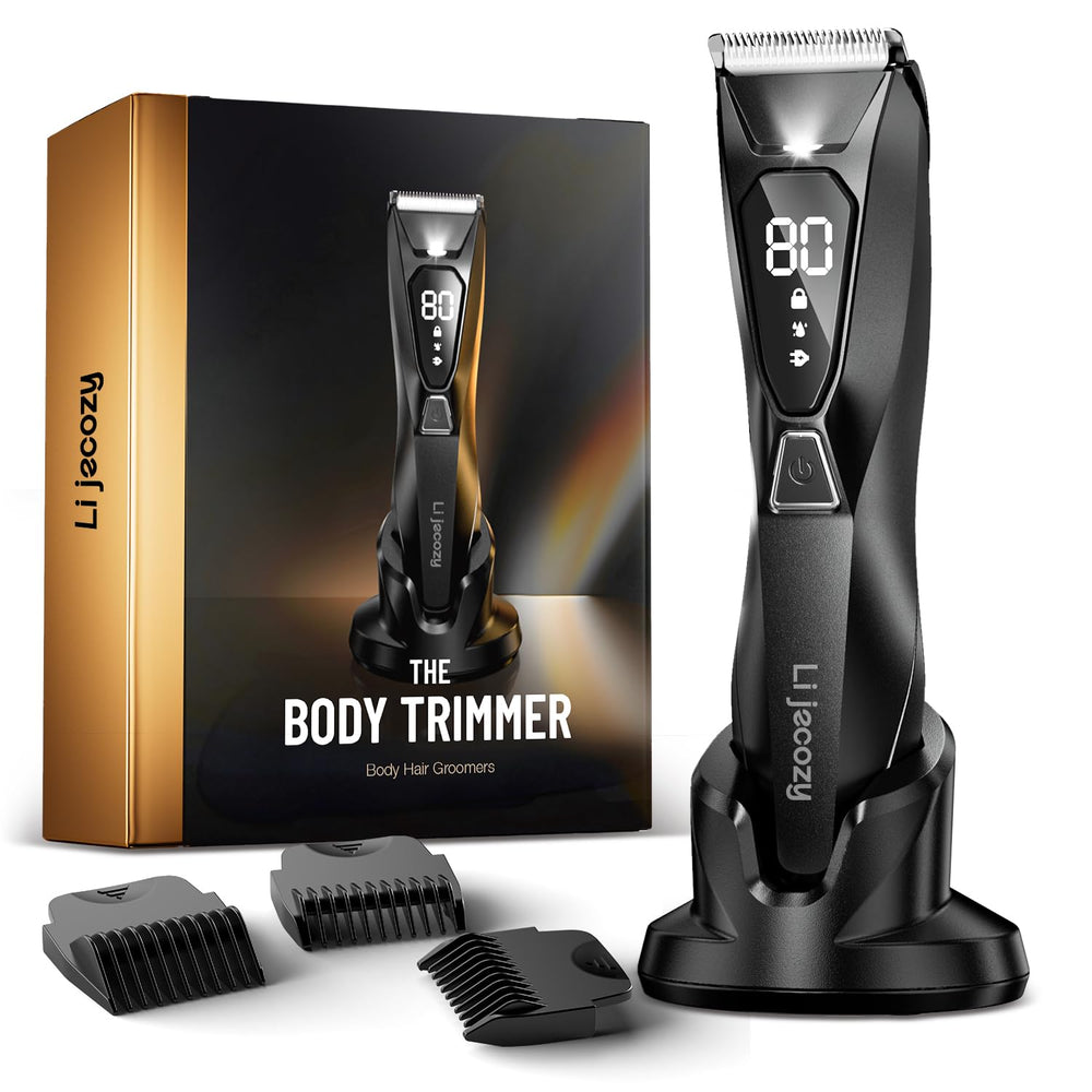 Lijecozy cosmic black body trimmer front view for precise grooming.