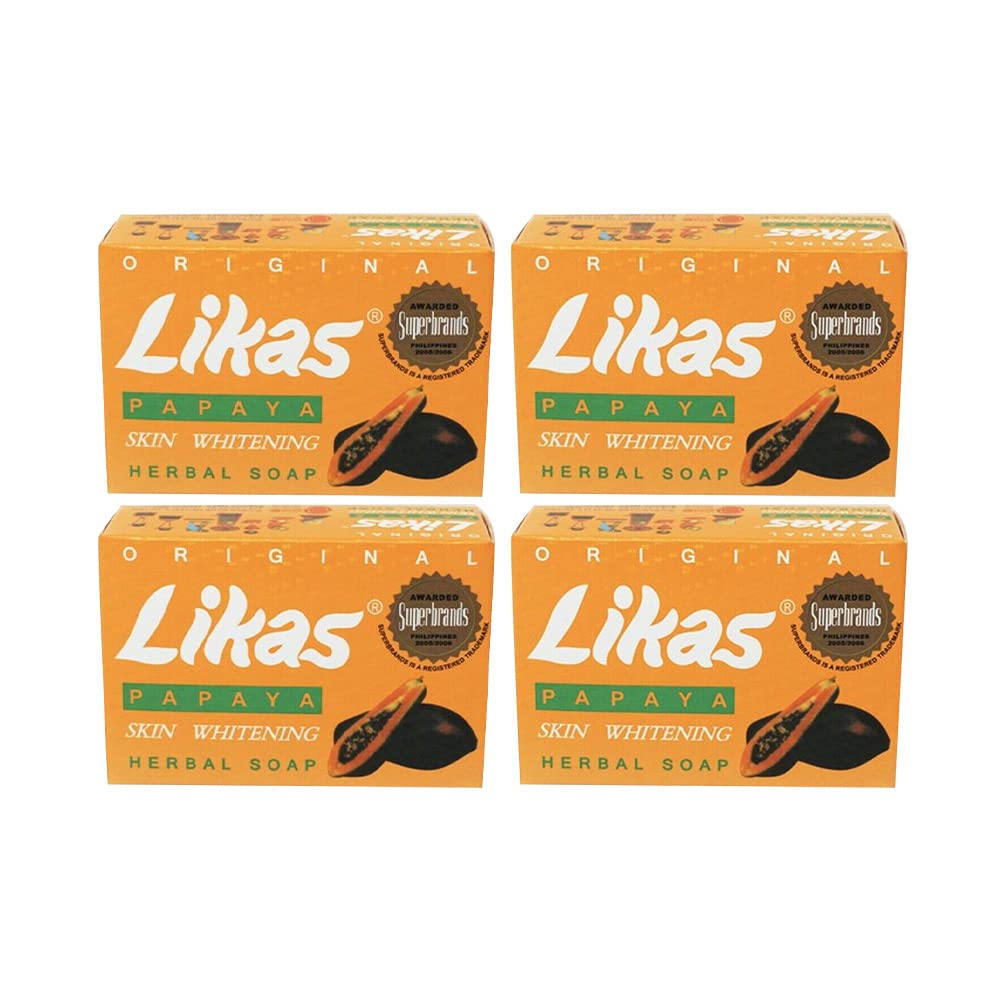 Likas Original Papaya Soap set of 4 front view for daily cleansing