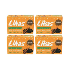 Likas Original Papaya Soap set of 4 front view for daily cleansing