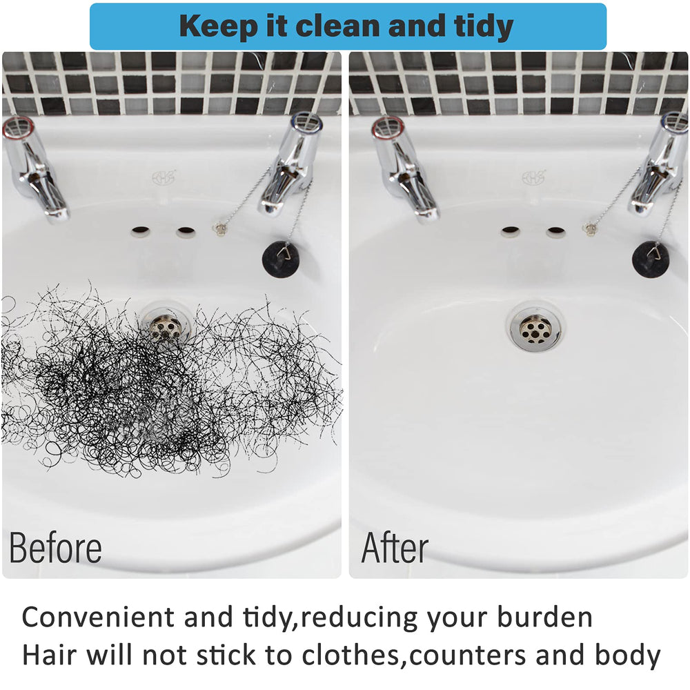 Beard bib preventing spills to keep sink tidy during trimming