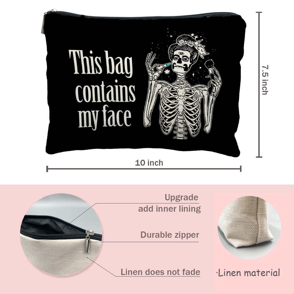 Likjad canvas makeup pouch smooth zipper showcases durable construction