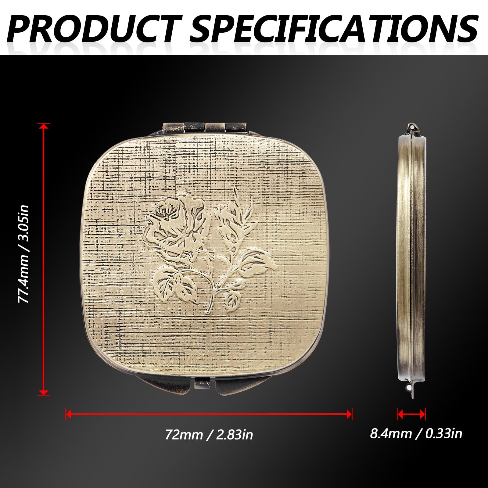 LIKSANGMETALS portable mirror offers 1X/2X magnification for quick detail checks.