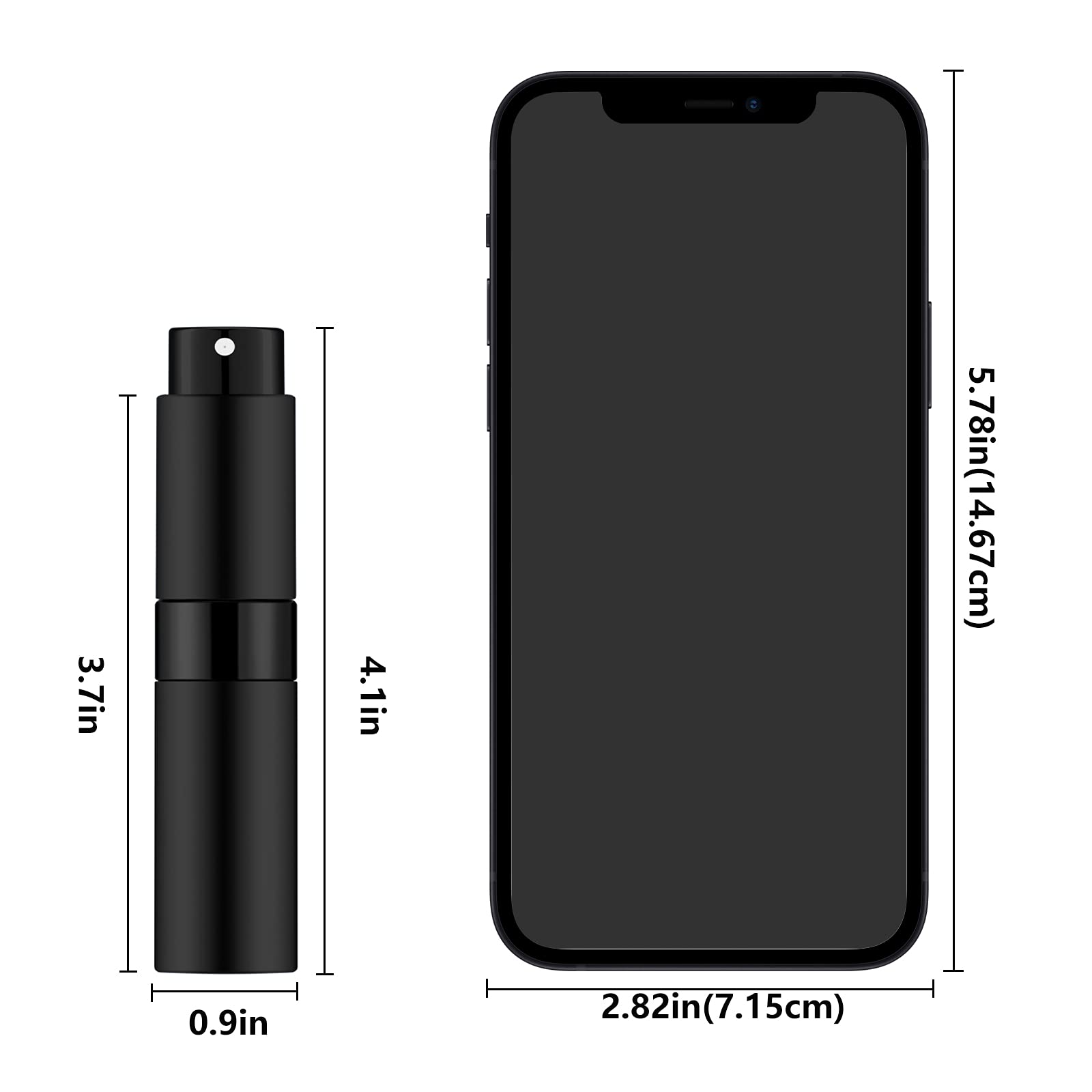 Lil Ray matte-black aluminium shell—durable, stylish protection for your fragrance.
