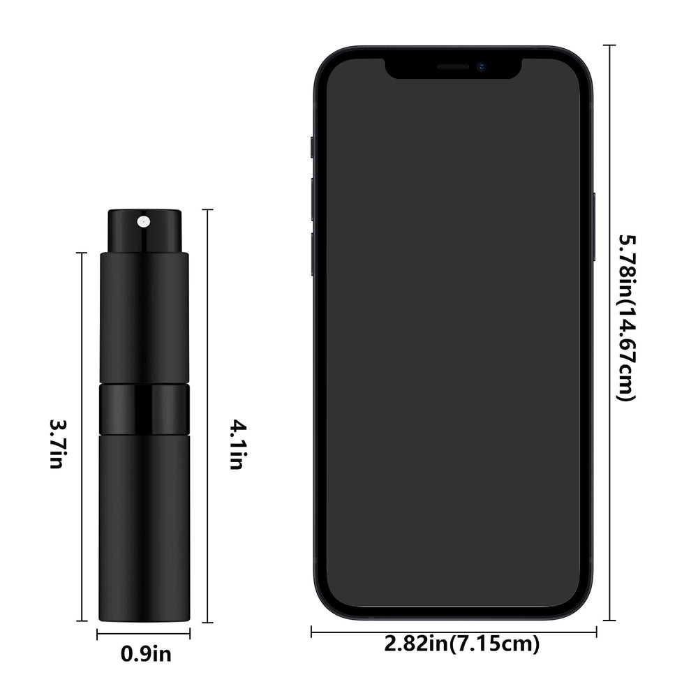 Lil Ray matte-black aluminium shell—durable, stylish protection for your fragrance.