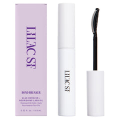 Lilac St Bond Breaker lash remover bottle shows gentle, waterproof formula for lash extensions.