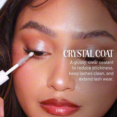 Lilac St Crystal Coat inside-wand application demonstrates quick even seal for comfortable lashes