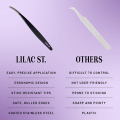 Lilac St. dulled tips provide safe lash application.