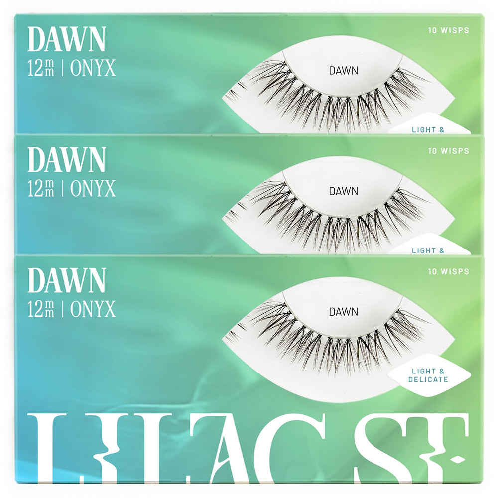 Lilac St Dawn lashes 12mm clusters offer lightweight fullness for natural daytime wear.