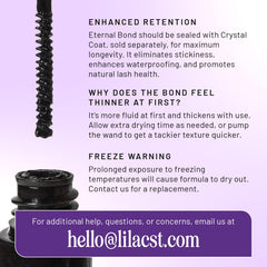 Lilac St Eternal Bond Lash Glue applicator tips with seal wipe.