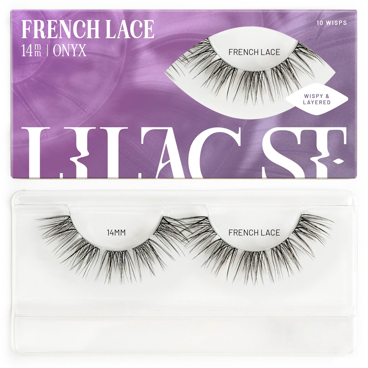 Lilac St French Lace 14mm close-up shows delicate wisps for natural daytime elegance