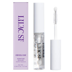 Lilac St Lash Crystal Coat wand close-up showing glossy sealant for longer lash wear