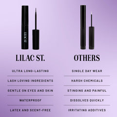 Lilac St Lock-It-Bond base-application on natural lashes