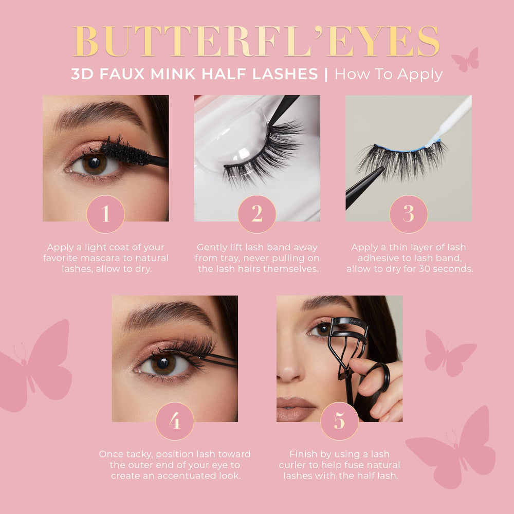Butterfl-eyes soft faux mink texture for natural-looking length.