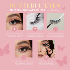 Butterfl-eyes soft faux mink texture for natural-looking length.