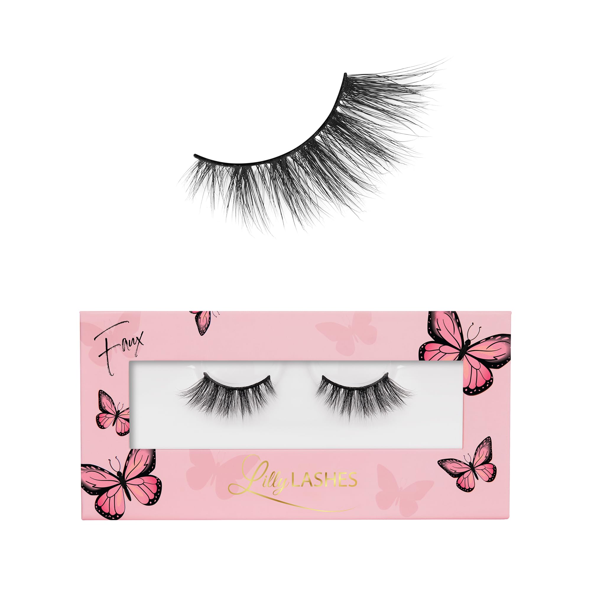 Lilly Lashes Butterfl-eyes half lash outer corner for natural daily enhancement.