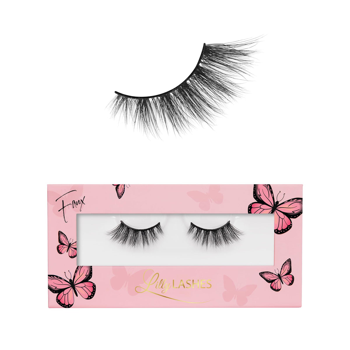 Lilly Lashes Butterfl-eyes half lash outer corner for natural daily enhancement.