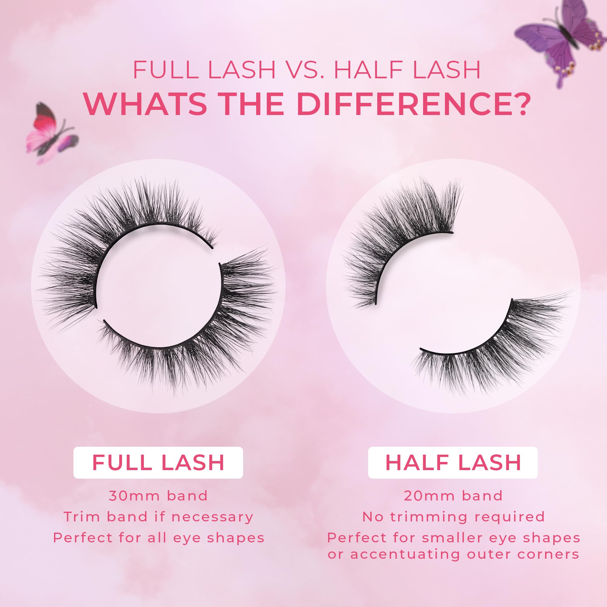Lilly Lashes Butterfl-eyes half lash easy to apply without trimming.