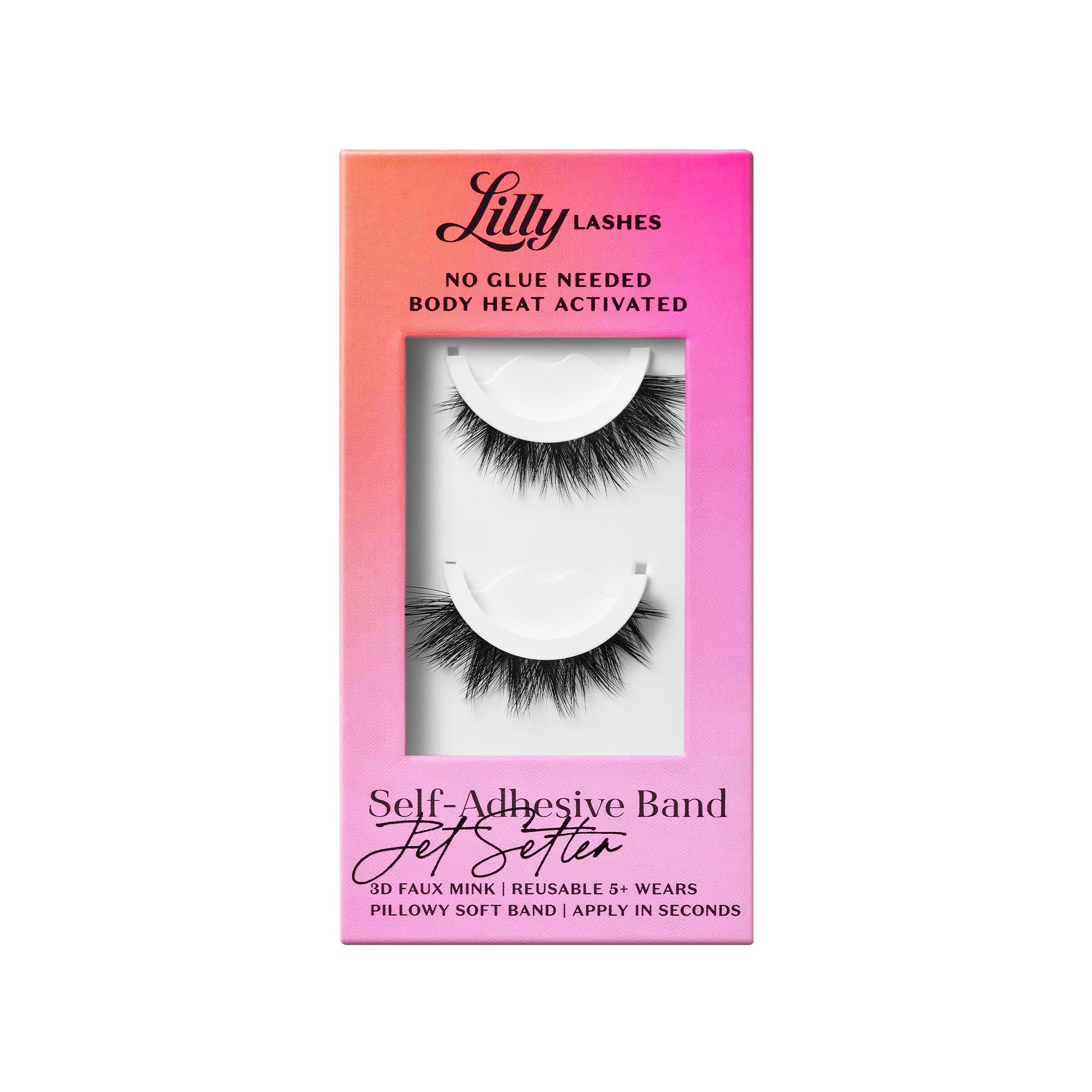 Lilly Lashes JetSetter self-adhesive band ready for quick, glue-free glam