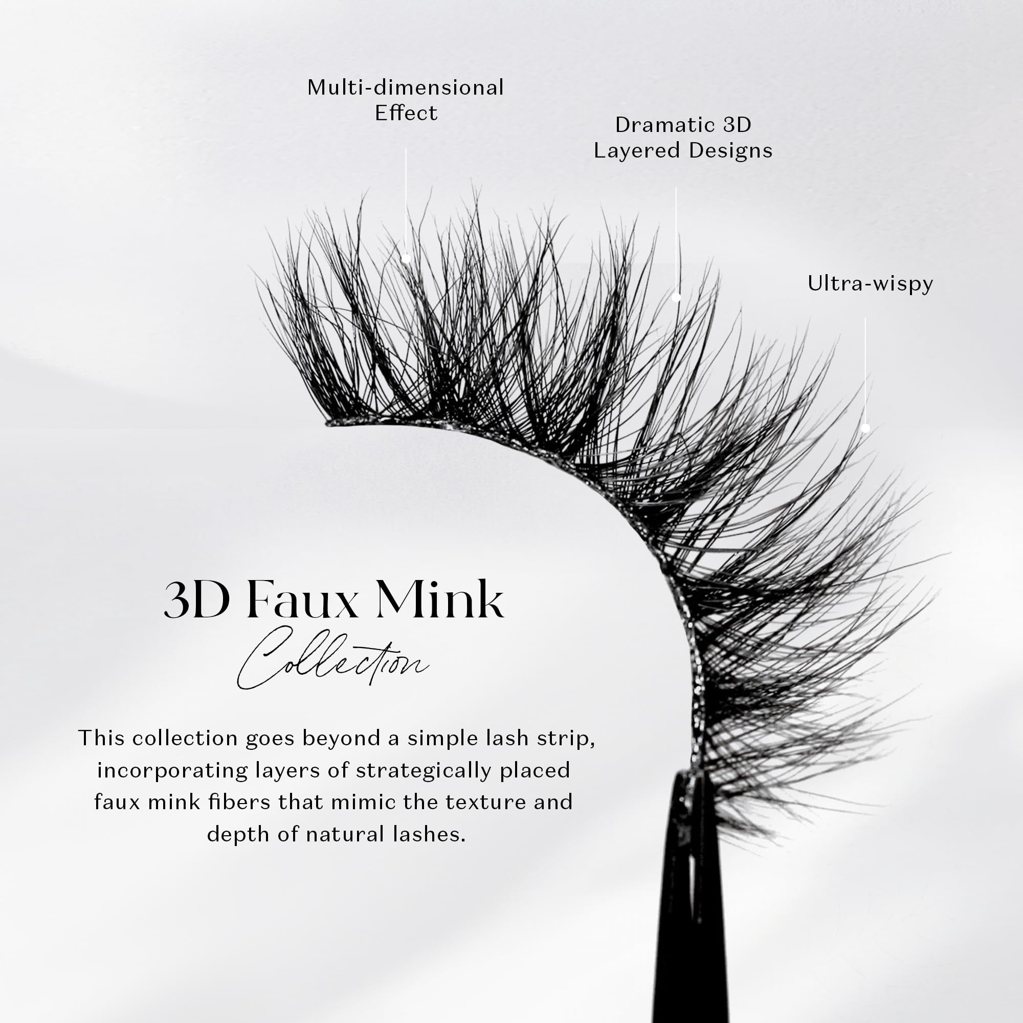 Lilly Lashes Mykonos faux mink close-up shows soft texture