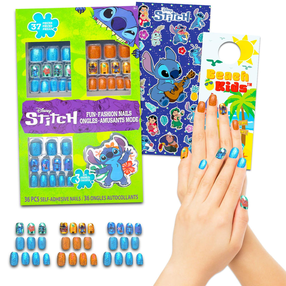 Lilo and Stitch nail art stickers set collection offers fun Stitch designs for kids' crafts and pretend play.