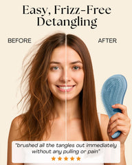 Lily England Detangler Hair Brush close-up of flexible bristles for knot-free styling.