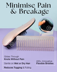 Lily England detangling brush rose gold with ergonomic grip for smooth styling.