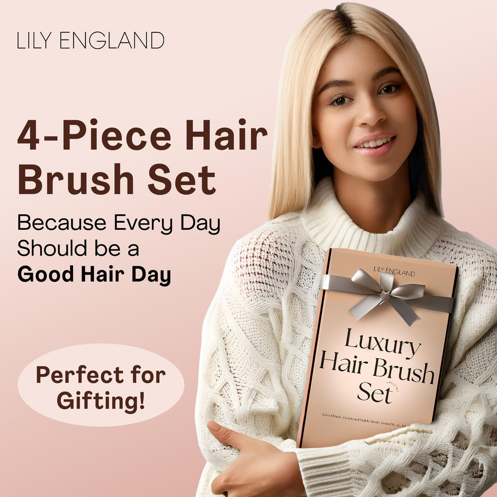 Lily England rose-gold vent brush for quicker drying with gentle lift and volume.