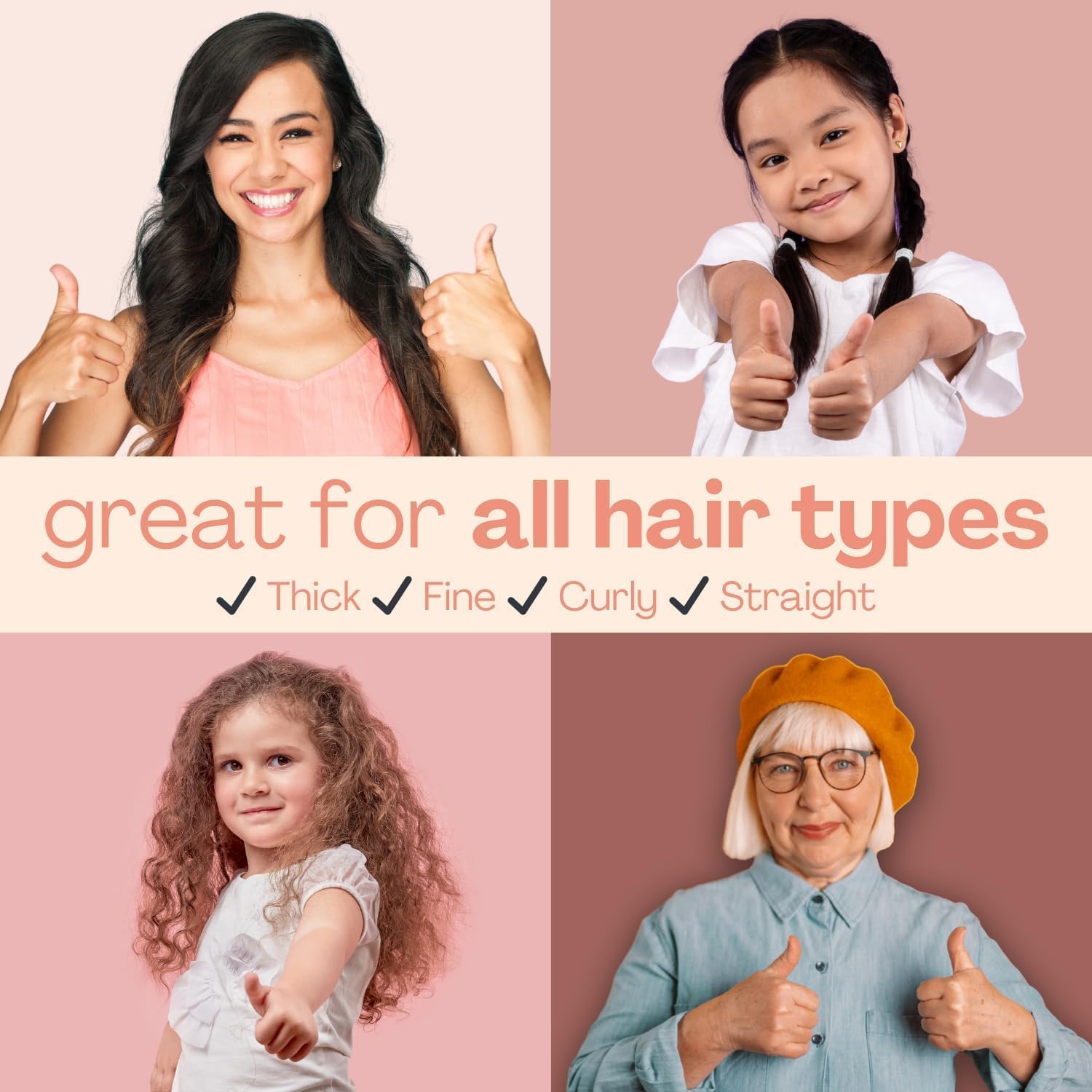 Lily England rose gold wide-tooth comb detangles gently to reduce breakage.