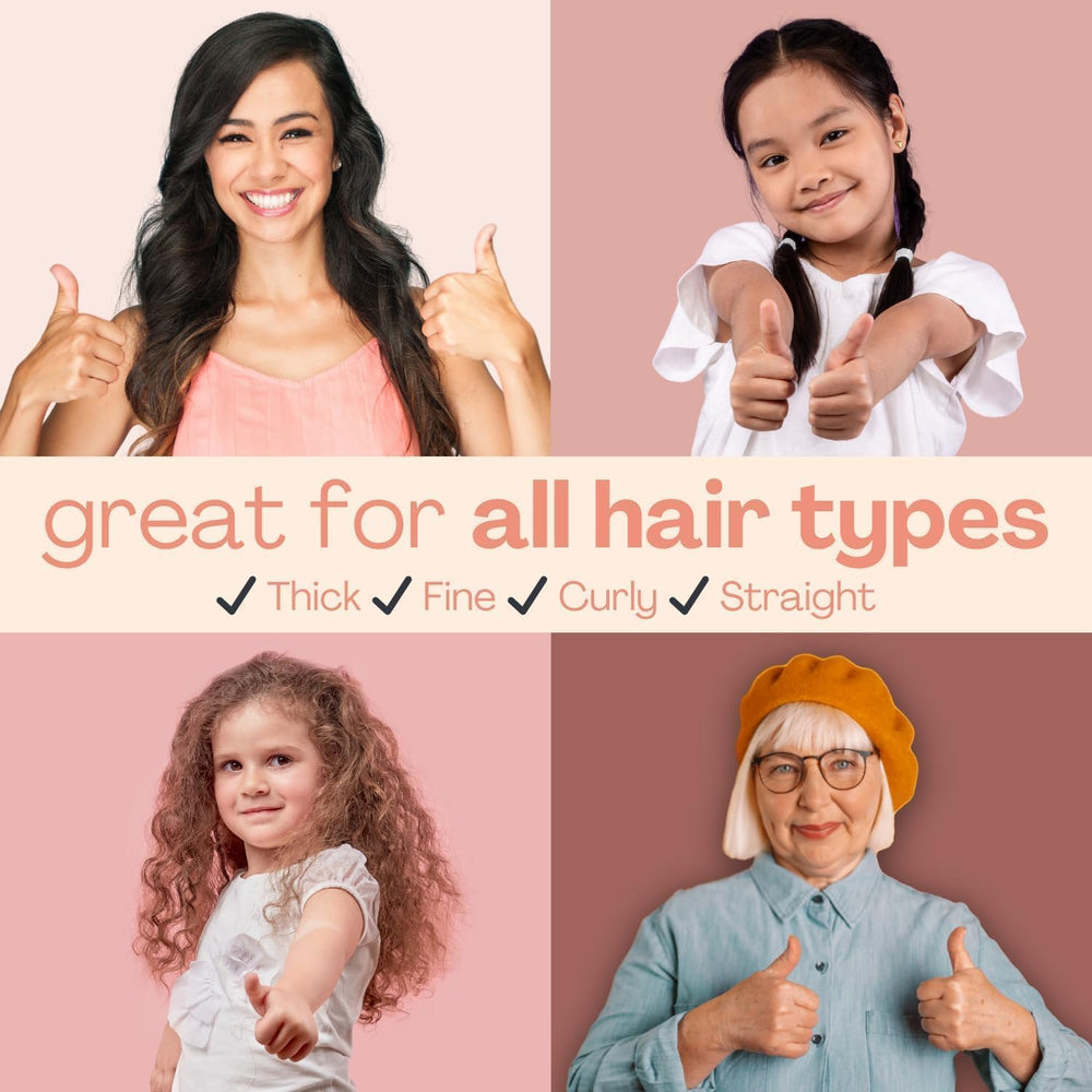 Lily England rose gold wide-tooth comb detangles gently to reduce breakage.