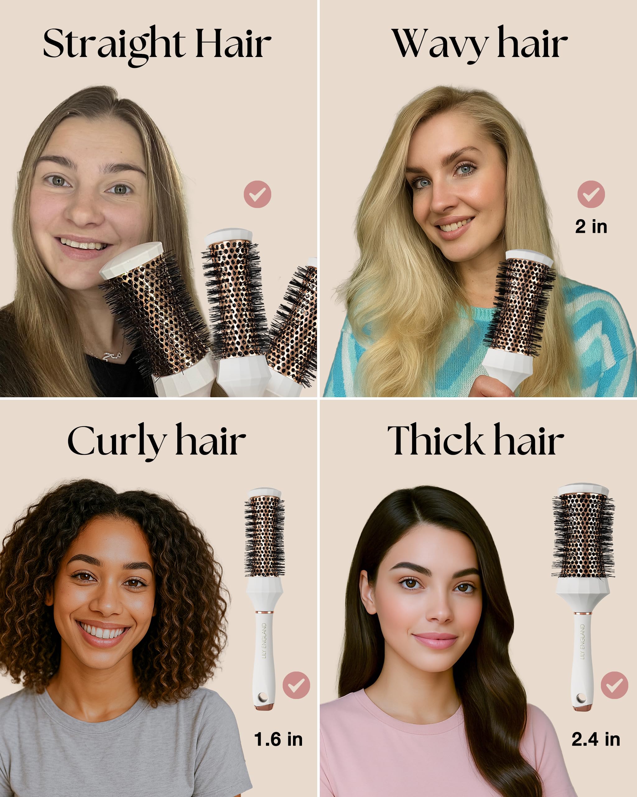 Lily England Round Brush Set ideal for quick blow-drying with lift