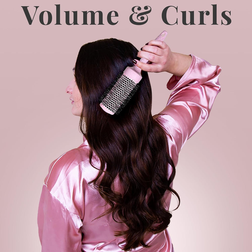 Lily England pink round brush set packaged as a luxurious gift-ready presentation