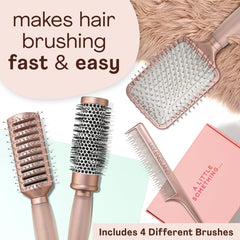 Lily England round dryer brush delivering volume with even heat distribution during styling.