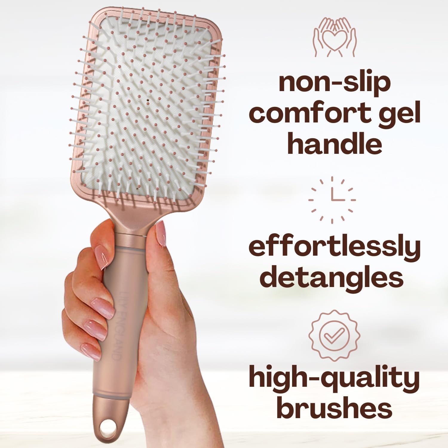 Lily England sectioning comb for precise parting and salon-like results.
