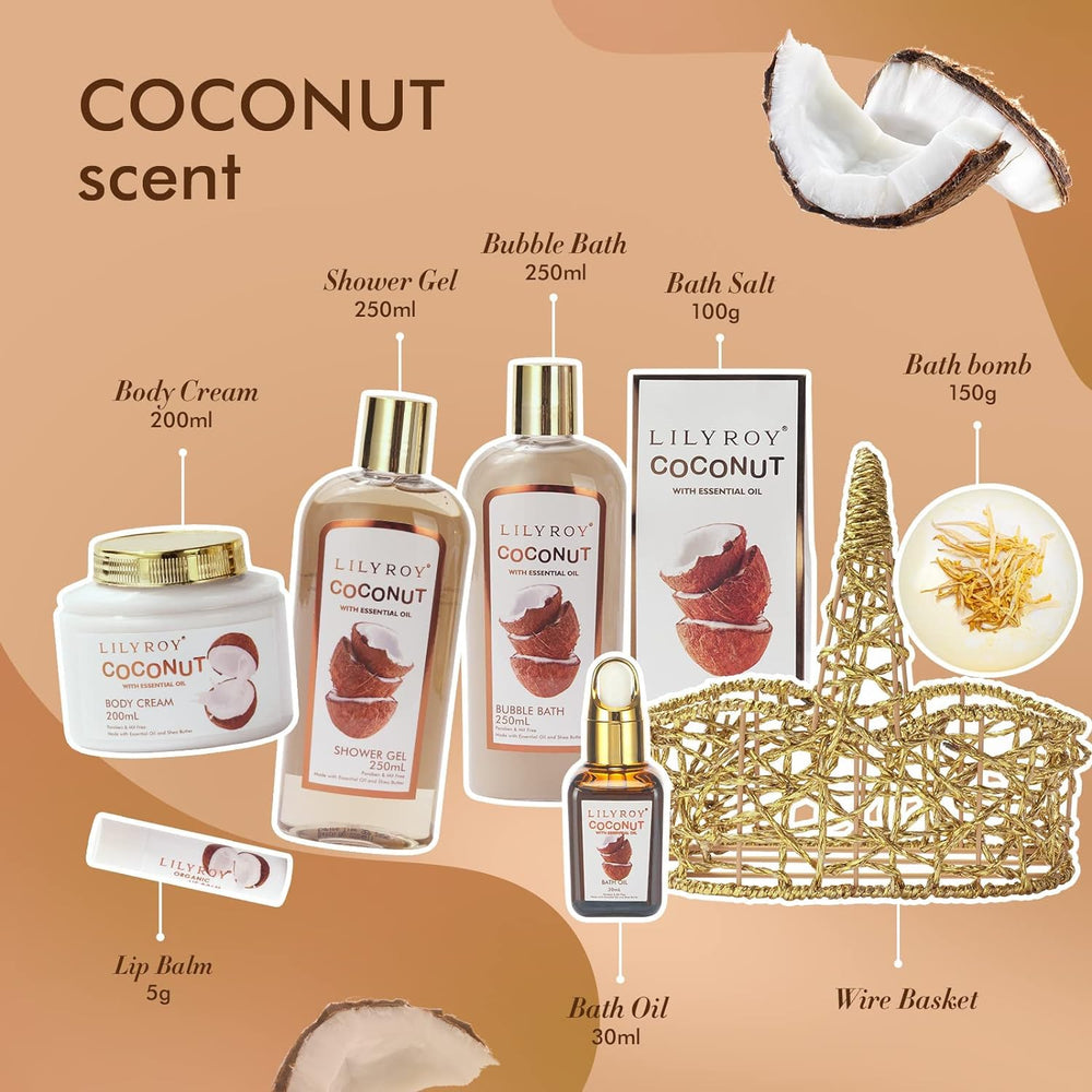 LILY ROY 8pc bath set body cream nourishes skin with shea butter and essential oils.
