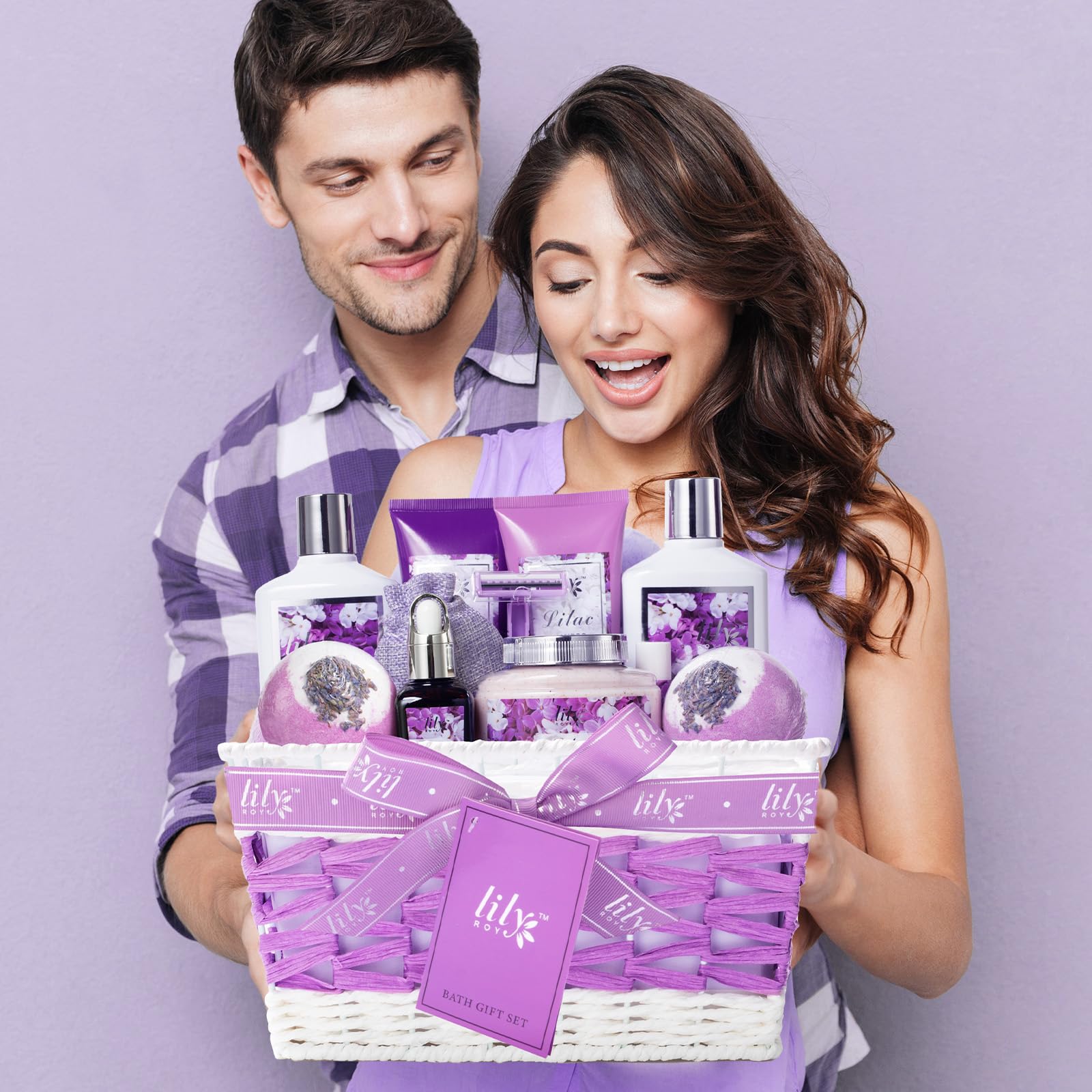 LILY ROY lavender bath bombs with lavender flower for relaxing soak