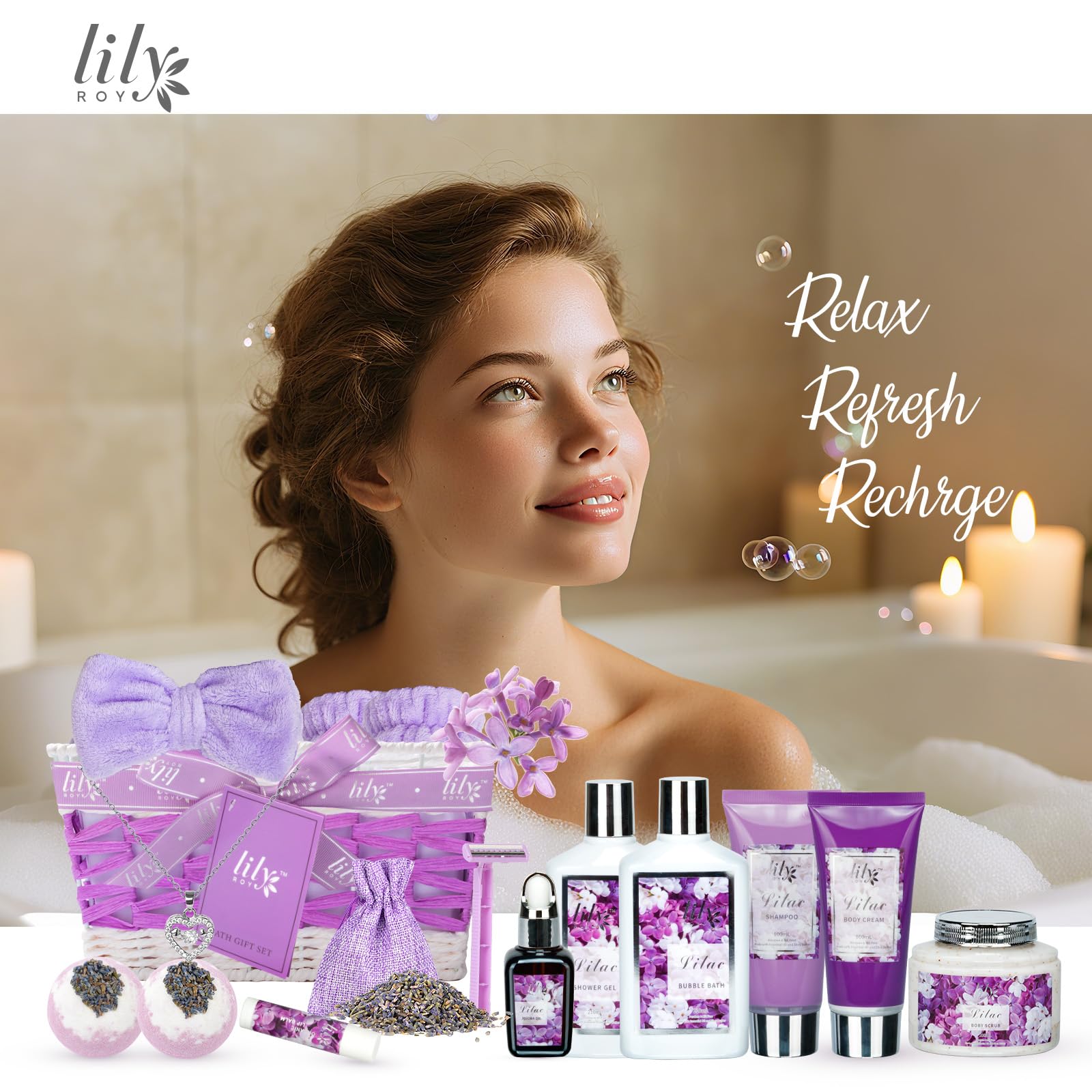 LILY ROY body scrub and jojoba oil for smooth skin care