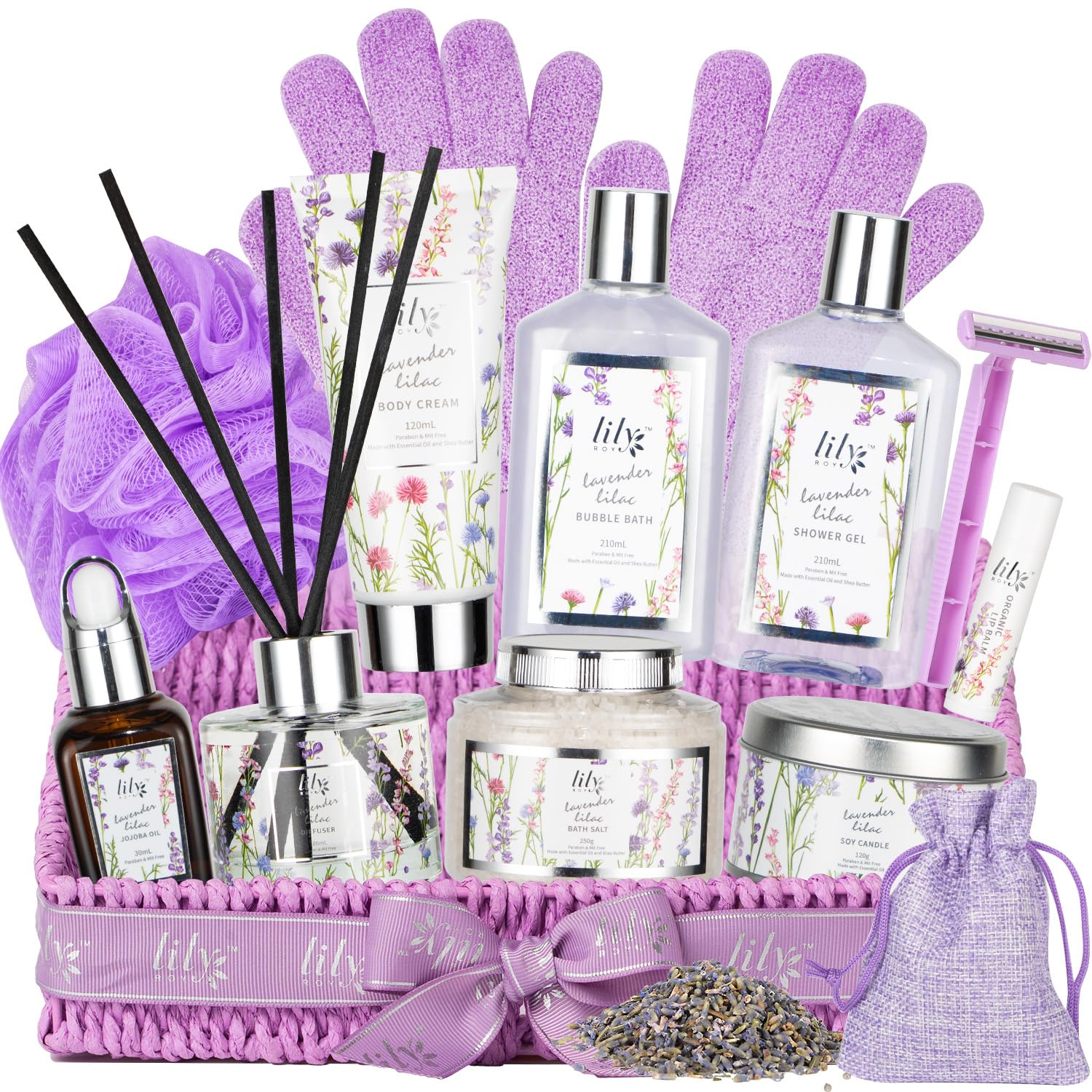 LILY ROY Christmas gift basket setup delivering an indulgent at-home spa ritual.