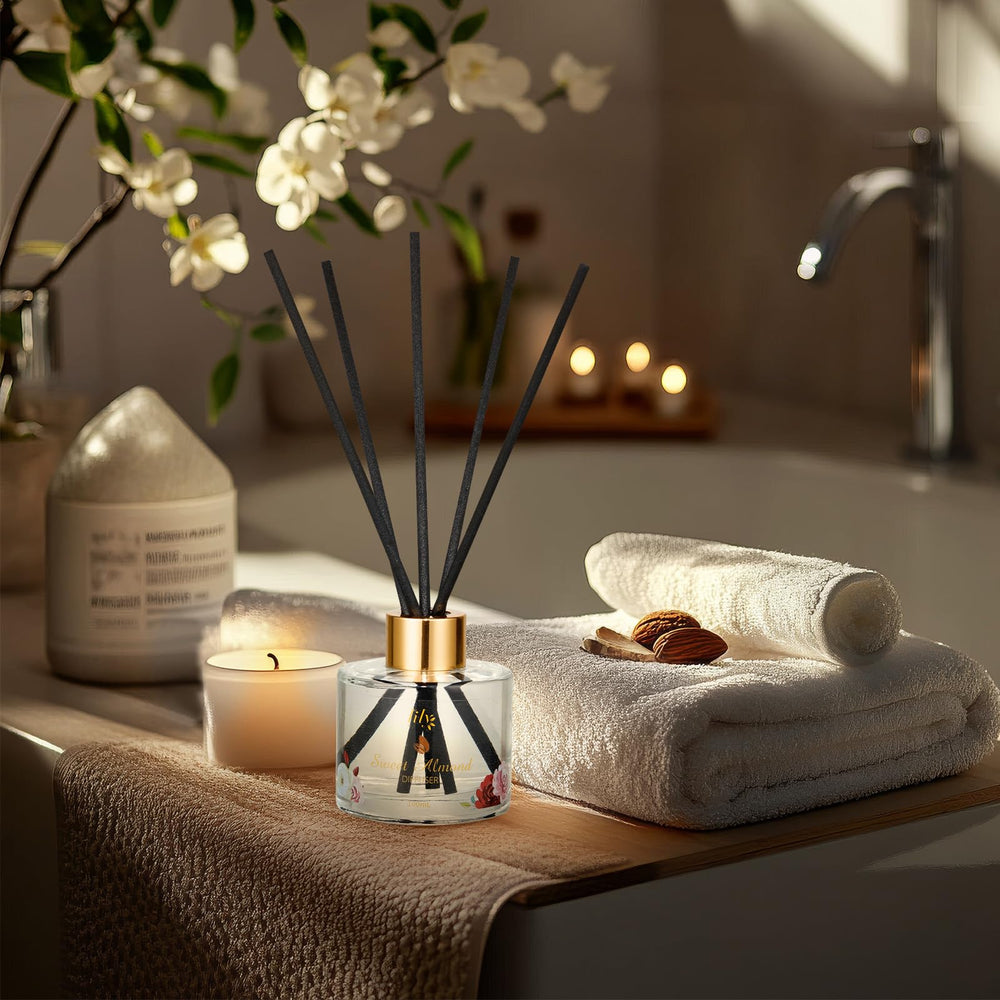 LILY ROY diffuser with essential oils creates a calming room ambiance.