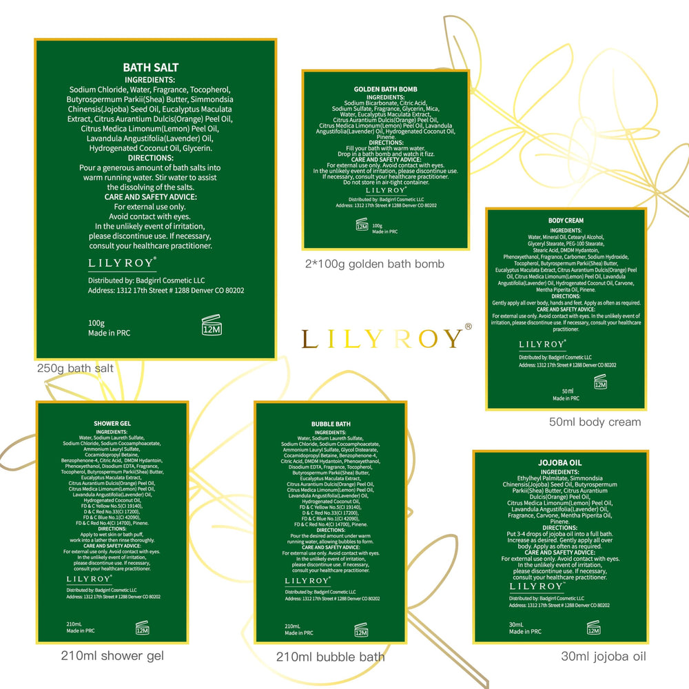 LILY ROY golden bath bomb for premium pampering moment.