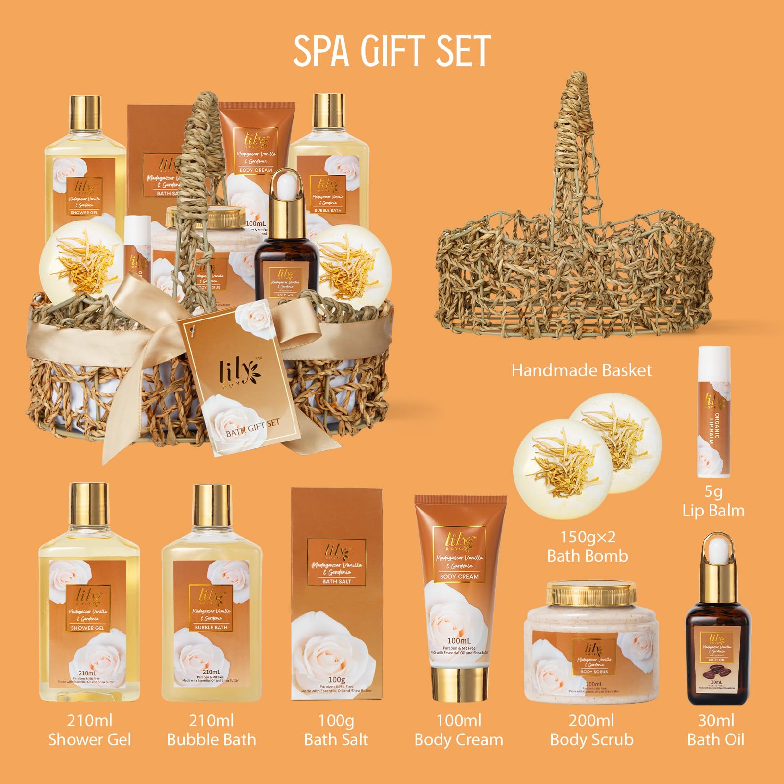 LILY ROY honey almond shower gel sits in sleek bottle for refreshing cleanse