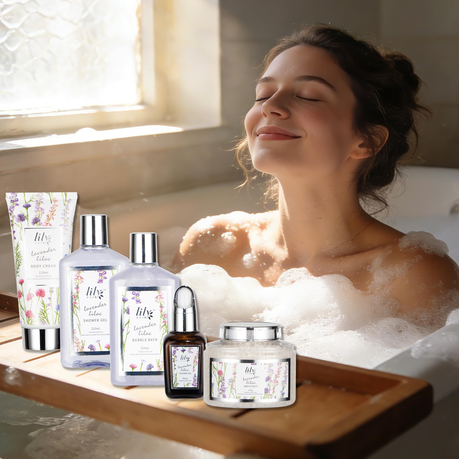 LILY ROY jojoba oil bottle offers gentle skin nourishment and absorption.