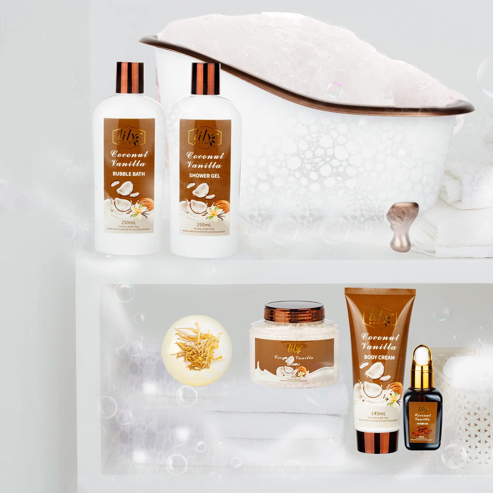 LILY ROY jojoba oil delivers nourishing moisture for silky skin after baths
